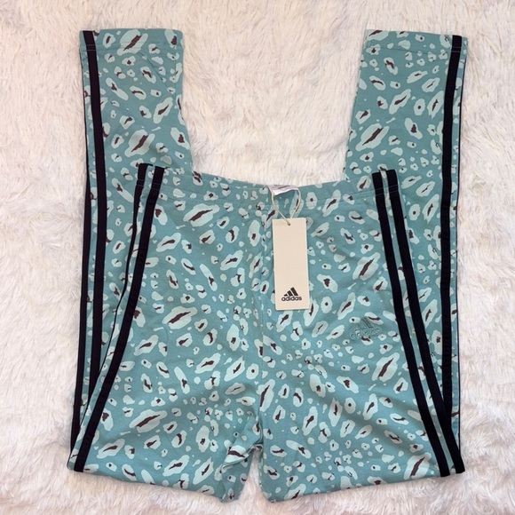 Adidas Blue Leggings Animal Print forActive Comfort - Picture 1 of 4